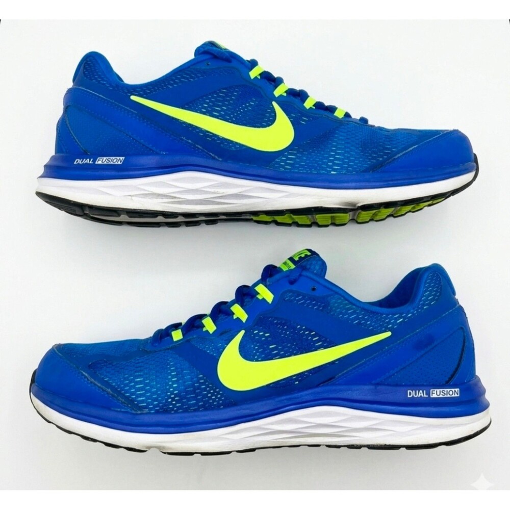 Nike Dual Fusion Run 3 Mens Size 10 Blue Volt Shoes 653596-400 | Authentic - EUC